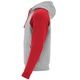 Двухцветное Толстовка BADET унисекс, ПЁСТРЫЙ СЕРЫЙ/КРАСНЫЙ 2XL